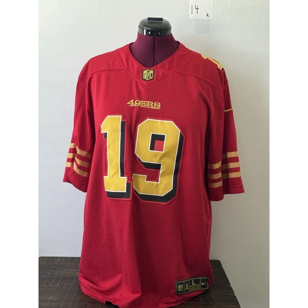 Nike 49ers Deebo Samuel #19 On Field Color Rush Jersey Size L Red Gold Stitch